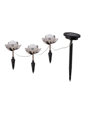 näve LED Solarleuchte "LULE" in silber - (L)300 cm x (B)10 cm x (H)20 cm