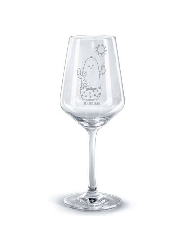 Mr. & Mrs. Panda Weinglas graviert Kaktus Sonne ohne Spruch in Transparent
