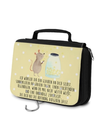 Mr. & Mrs. Panda Waschtasche Maus Sterne mit Spruch in Gelb Pastell