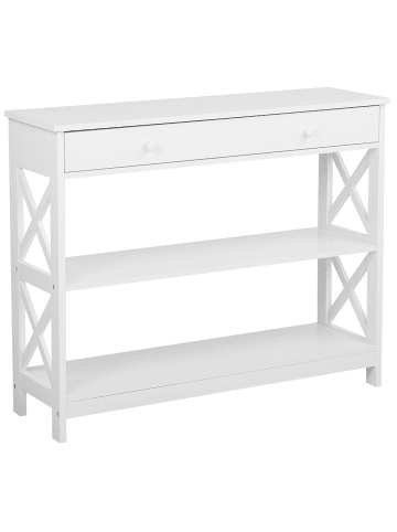Beliani Konsolentisch MONTGOMERY in Weiß - (W) 100 x (H) 80 x (L) 30 cm