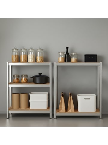 relaxdays Schwerlastregal in Silber - (B)100 x (H)180 x (T)60 cm