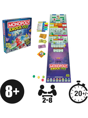 Hasbro Monopoly Knockout extra Harte Version bis zu 8 Spieler für Familien 8+