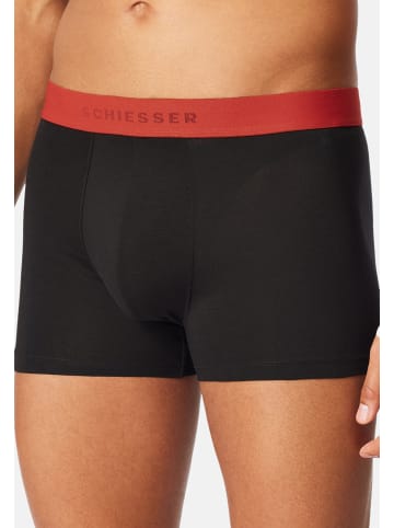 Schiesser Retro Short / Pant 95/5 Cotton in Schwarz / rot