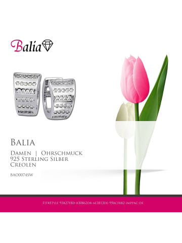 BALIA Silber 925 Damen Creolen Lines Ohrring ca. 0,9cm