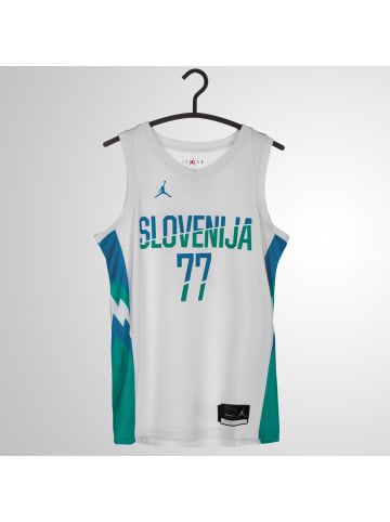 Jordan Basketballtrikot Slowenien Home Luka Dončić in weiß / hellgrün