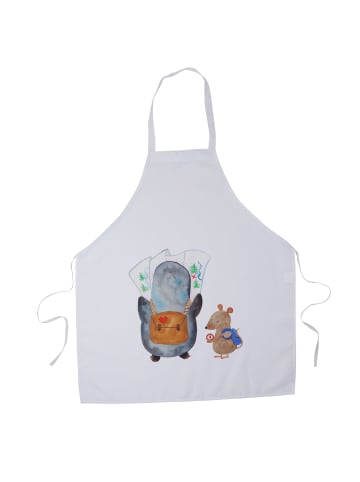 Mr. & Mrs. Panda Schürze Pinguin & Maus Wanderer ohne Spruch in Weiß