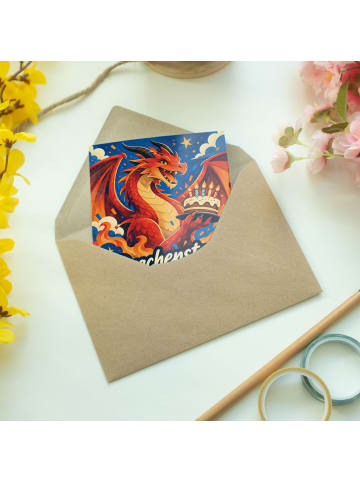 Mr. & Mrs. Panda Geburtstagskarte Drache selbstbewusst Design mi... in Weiß