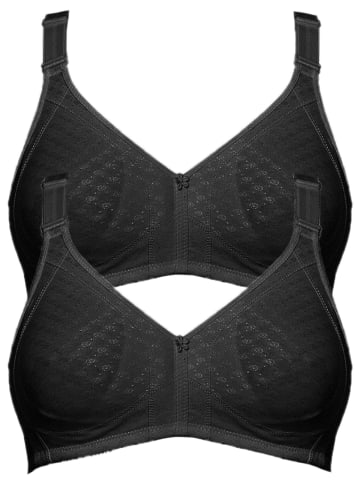 SUSA 2er Pack BH ohne Bügel Topsy Plus in Schwarz Schwarz