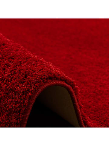 Pergamon Hochflor-Teppich Silky in bordeaux