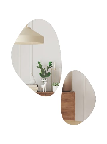 HOMCOM Wandspiegel-70L x 46B x 2,5H cm-Schwarz