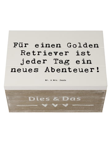 Mr. & Mrs. Panda Aufbewahrungsbox Spruch Golden Retriever Abente... in Weiß