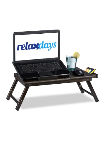 relaxdays Laptoptisch in Braun - (B)60 x (H)24 x (T)35 cm