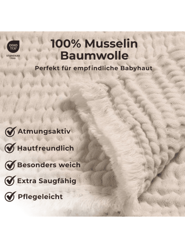 nordic coast company  Musselindecke, Babydecke aus Musselin, Einschlagdecke, Puckdecke Ibiza Syle