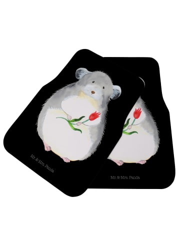 Mr. & Mrs. Panda Auto Fußmatte Chinchilla Blume ohne Spruch in Schwarz