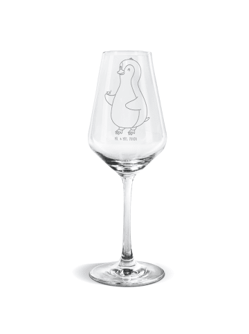 Mr. & Mrs. Panda Glas mit Gravur Pinguin Marienkäfer ohne Spruch in Transparent