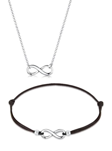 Elli Schmuckset 925 Sterling Silber Infinity in Silber