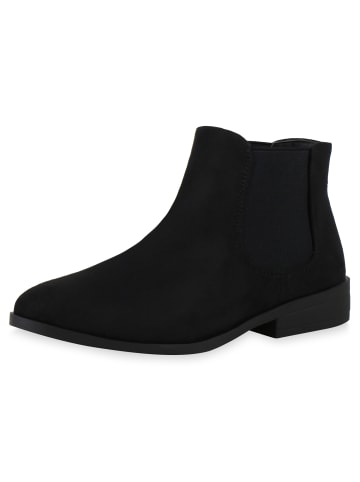 VAN HILL Chelsea Boots Chloe in Schwarz Velours
