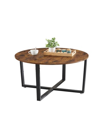 VASAGLE Couchtisch Dacey-old in Vintagebraun-Schwarz - (B)88 x (H)47 x (T)88 cm