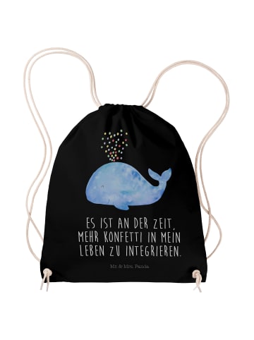 Mr. & Mrs. Panda Baumwolltasche Wal Konfetti mit Spruch in Schwarz