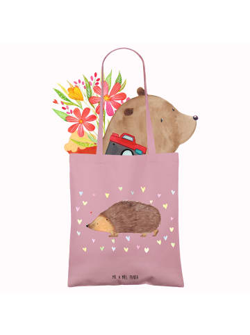 Mr. & Mrs. Panda Stofftasche Igel Herzen ohne Spruch in Rosa Pastell