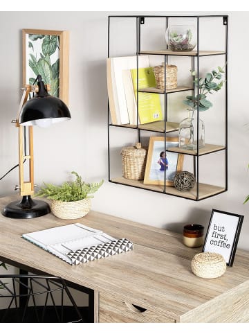 Beliani Ablageregal LAUREL in Schwarz/Braun - (W) 37 x (H) 57 x (L) 16 cm