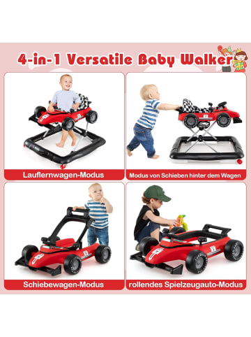 COSTWAY 4 in 1 Lauflernhilfe in Rot
