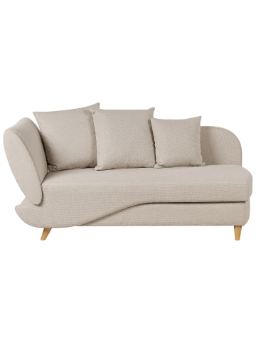 Beliani Chaiselongue MERI in Beige/Braun - (W) 155 x (H) 76 x (L) 69 cm
