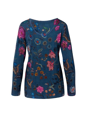PiP Studio Trice Long Sleeve Top Flower in Dunkelblau