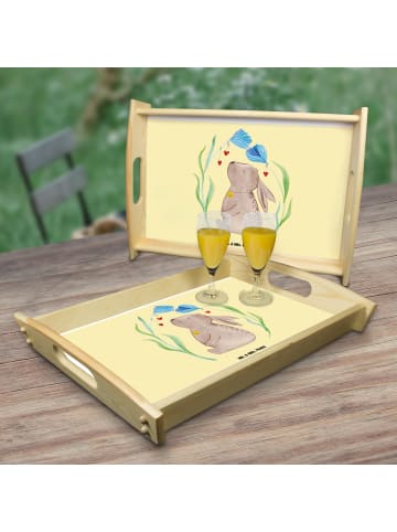 Mr. & Mrs. Panda tablett für bett Hase Blume ohne Spruch in Gelb Pastell