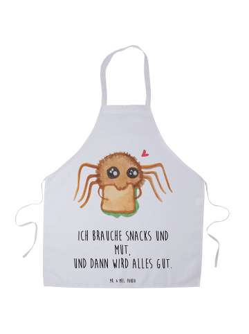 Mr. & Mrs. Panda Schürze Spinne Agathe Sandwich mit Spruch in Weiß