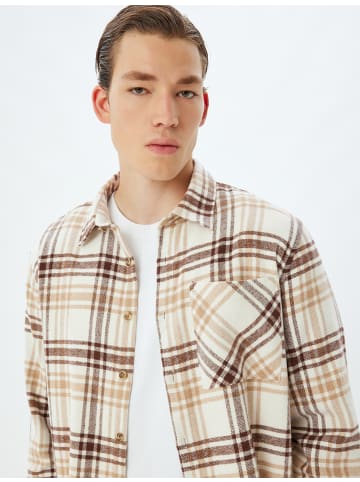 KOTON Shirt in Beige Kariert