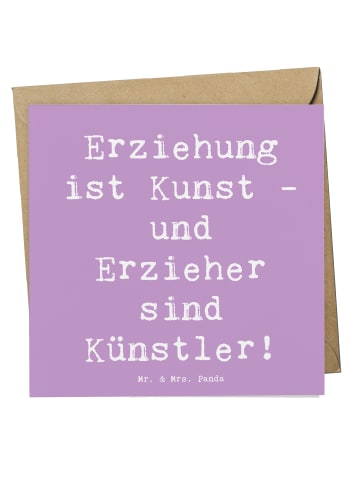 Mr. & Mrs. Panda Grußkarte Spruch Erzieher Künstler mit Spruch in Lavendeltraum