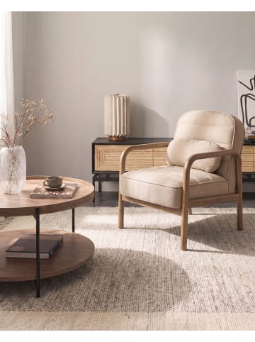 Beliani 2-tlg Sessel AGGER in Beige/Braun