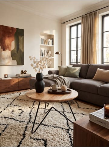 KADIMA DESIGN Couchtisch 60x39,5x60 cm Massivholz / Metall Sofatisch, Design