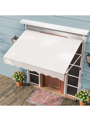 COSTWAY Klemmmarkise 200 cm ohne Bohren in Beige
