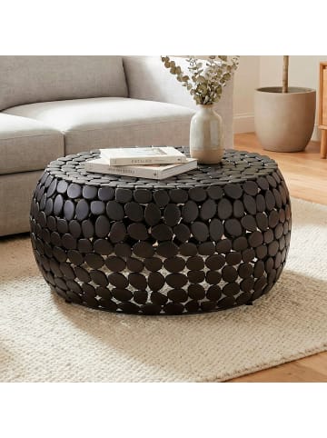 FineBuy Couchtisch in Schwarz / Aluminium / 66x66x32