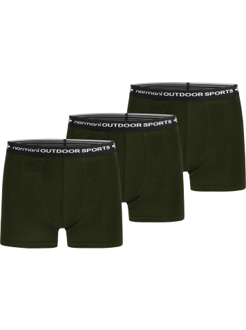 Normani Outdoor Sports 3er Pack Herren Merino Boxershorts Unterhose in Grün