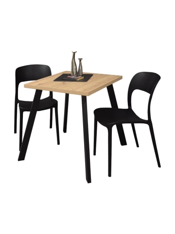 58 aufm Kessel BARTISCH Eirene 70x70x75 schwarz matt/asteiche