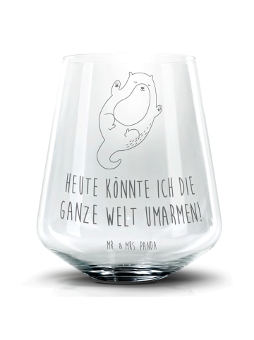 Mr. & Mrs. Panda Whiskyglas Otter Umarmen mit Spruch in Transparent