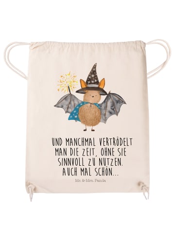Mr. & Mrs. Panda Turnbeutel Fledermaus Zauberer mit Spruch in Creme