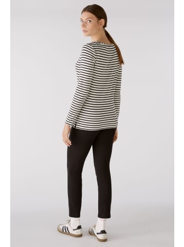 Oui Langarmshirt SUMIKO in black offwhite