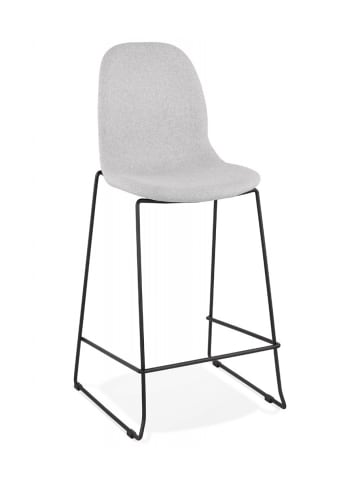 KADIMA DESIGN Küchenhocker aus Metall und Textil | Designer Barhocker stapelbar in Grau