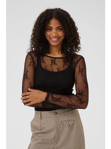 Kaffe Langarm-Shirt KApenelope Slim fit in Black Deep
