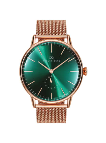 August Berg Armbanduhr Serenity Greenhill in rosegold sunray_green