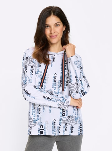 Sieh an! Sweatshirt in weiß-marine-bedruckt