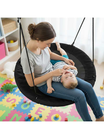 relaxdays Nestschaukel in Schwarz - Ø 110 cm