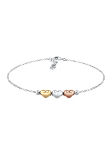 Elli Armband 925 Rosegold Bi Color_Tri Color, Herz in Silber