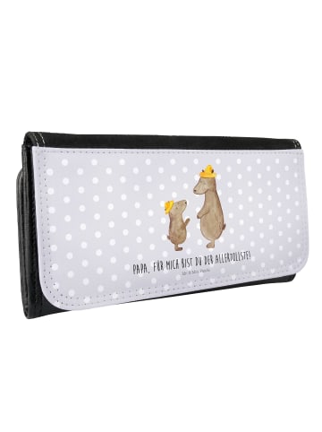 Mr. & Mrs. Panda Damen Portemonnaie Bären mit Hut mit Spruch in Grau Pastell