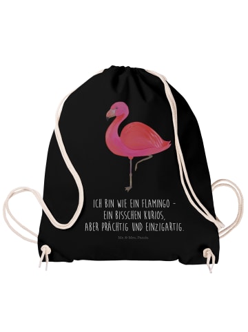Mr. & Mrs. Panda gymnastiktasche Flamingo Classic mit Spruch in Schwarz