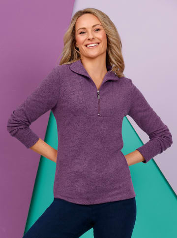 Sieh an! Langarm-Shirt in violett-schwarz-meliert